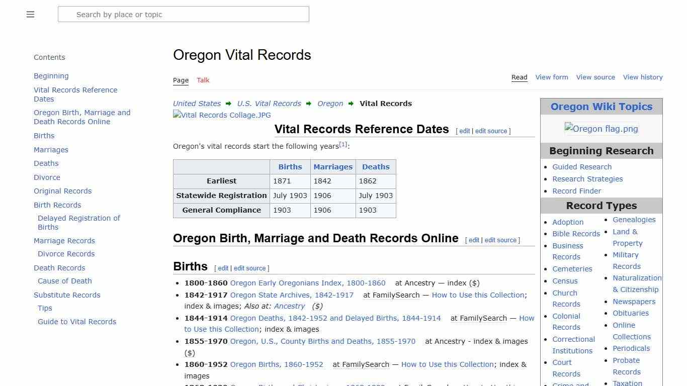 Oregon Vital Records • FamilySearch